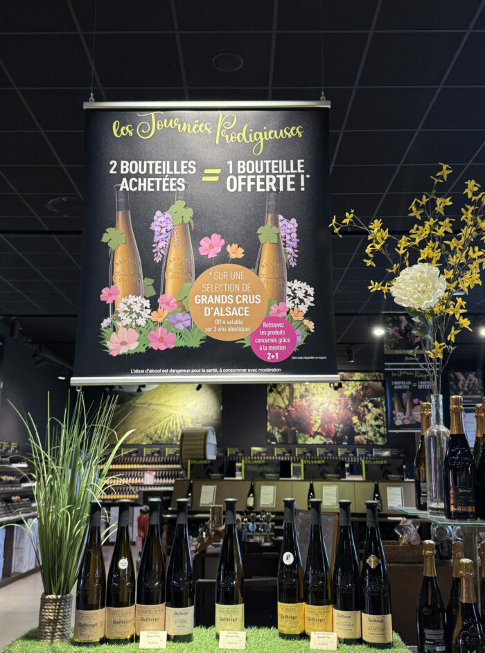 Affiche PLV Stop Trottoir Wolfberger en Boutique